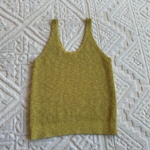 MANGO Yellow Knit Sleeveless Sweater Tank Top Size M